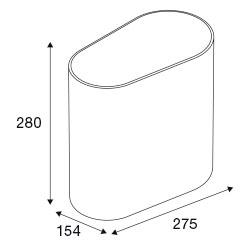 Pressalit Style væghængt toiletspand - Børstet stål/sort Pressalit Style væghængt toiletspand - Børstet stål/sort