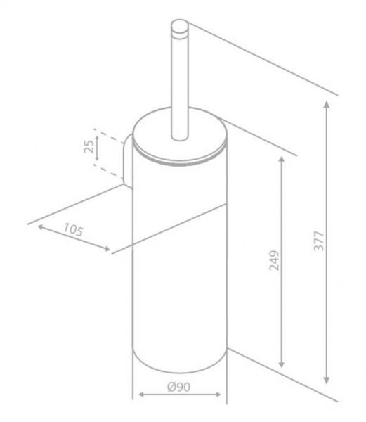 Damixa Zen toiletbørste t/gulv eller væg - Børstet messing
