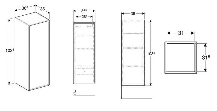 Ifö Sense Art halvhøjskab m/låge - Mat hvid Ifö Sense Art halvhøjskab m/låge - Mat hvid