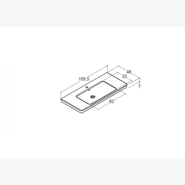 Dansani Lotto XL 100 møbelvask - 1 hanehul Dansani Lotto XL 100 møbelvask - 1 hanehul