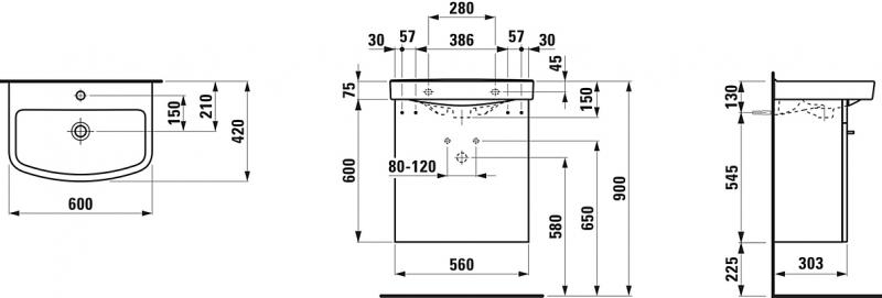 Laufen Kompas N hvid møbelpakke 60 cm
