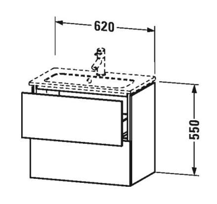 Duravit L-Cube 62 Compact vaskeskab - Hvid højglans