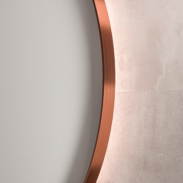 Sanibell Ink SP17 rundt spejl m/backlight, varme og sensor Ø80 - Børstet kobber Sanibell Ink SP17 rundt spejl m/backlight, varme og sensor Ø80 - Børstet kobber