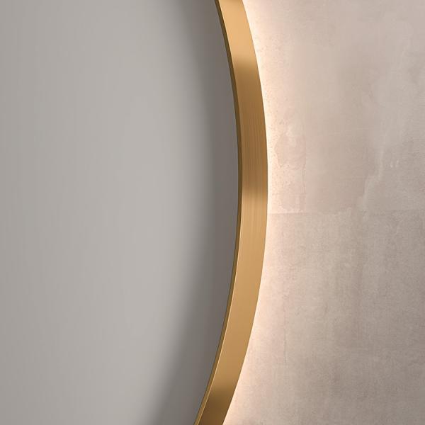 Sanibell Ink SP17 rundt spejl m/backlight, varme og sensor Ø100 - Børstet mat guld Sanibell Ink SP17 rundt spejl m/backlight, varme og sensor Ø100 - Børstet mat guld