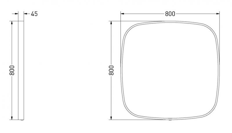 Sanibell Ink SP31 spejl m/lys, varme og sensor 80 x 80 cm - Gunmetal Sanibell Ink SP31 spejl m/lys, varme og sensor 80 x 80 cm - Gunmetal