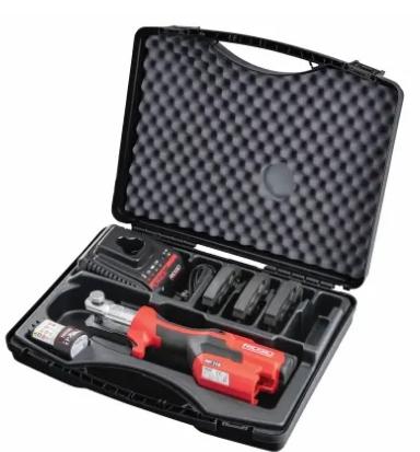 Ridgid pressmaskine RP115, med batteri, lader og M15-18-22 kæber Ridgid pressmaskine RP115, med batteri, lader og M15-18-22 kæber