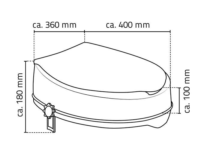 Ridder Assistent toiletforhøjer m/låg - Hvid
