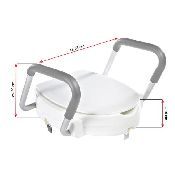 Ridder Assistent toiletforhøjer m/armlæn - Hvid