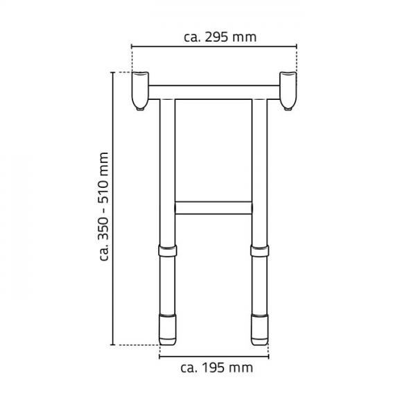 Ridder Assistent støtteben t/vægsæde - Krom