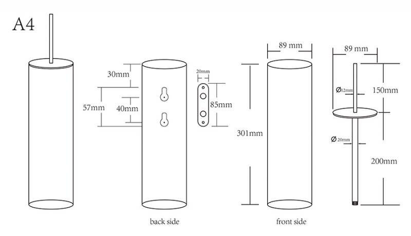 Cassøe A4 toiletbørste t/væg - Poleret messing Cassøe A4 toiletbørste t/væg - Poleret messing