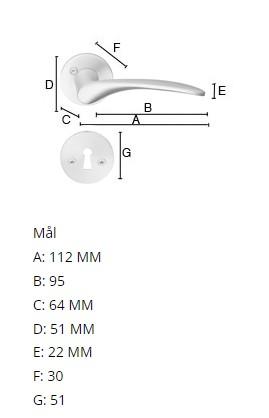 Beslagsboden indendørs dørgreb inkl nøgleskilt - Børstet krom Beslagsboden indendørs dørgreb inkl nøgleskilt - Børstet krom