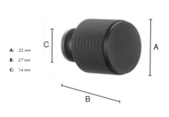Beslagsboden knobgreb BB451 m/crystal cut - Mat sort