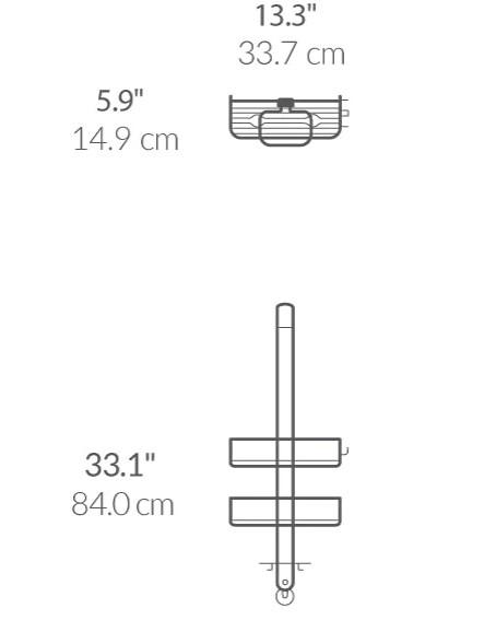 Simplehuman brusehylde til glasdør - Rustfrit stål Simplehuman brusehylde til glasdør - Rustfrit stål