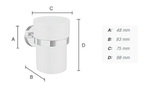 Smedbo Home tandkrus til v&aelig;g - B&oslash;rstet messing/porcel&aelig;n