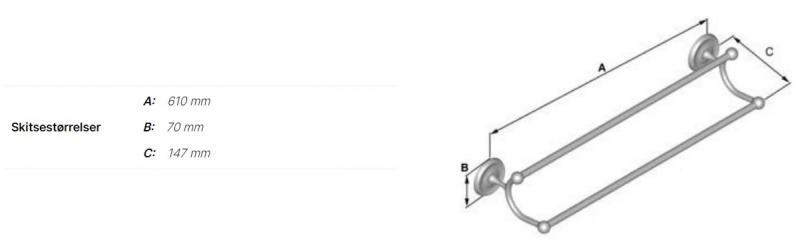 Smedbo Villa dobbelt håndklædestang - Krom Smedbo Villa dobbelt håndklædestang - Krom