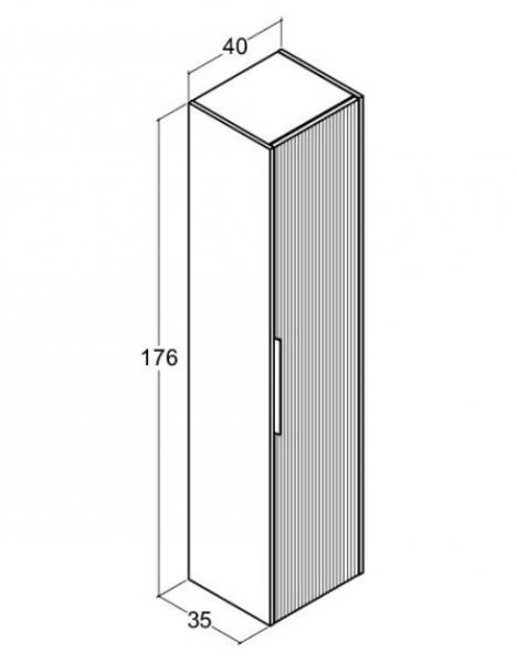 Dansani Mido+ Classic højskab m/1 låge - Stribet/mat hvid Dansani Mido+ Classic højskab m/1 låge - Stribet/mat hvid