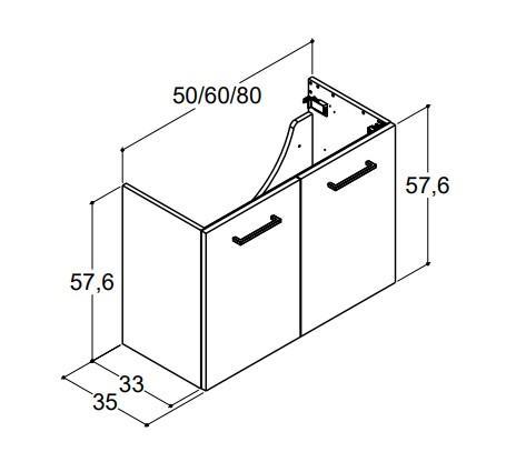 Dansani Mido+ møbelsæt 50 m/Amber mini håndvask - Hvid mat Dansani Mido+ møbelsæt 50 m/Amber mini håndvask - Hvid mat