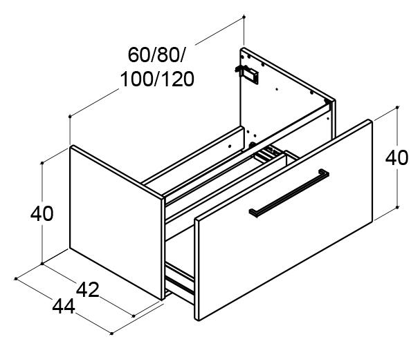 Dansani Mido+ 100 vaskeskab m/1 skuffe - Varm eg Dansani Mido+ 100 vaskeskab m/1 skuffe - Varm eg