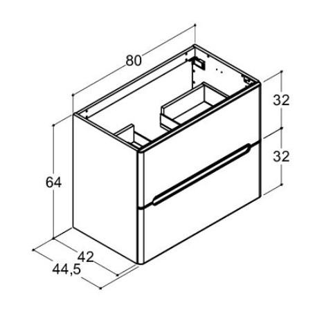 Dansani Luna Vintage 80 vaskeskab m/skuffer og integreret greb - Valgfri farve Dansani Luna Vintage 80 vaskeskab m/skuffer og integreret greb - Valgfri farve