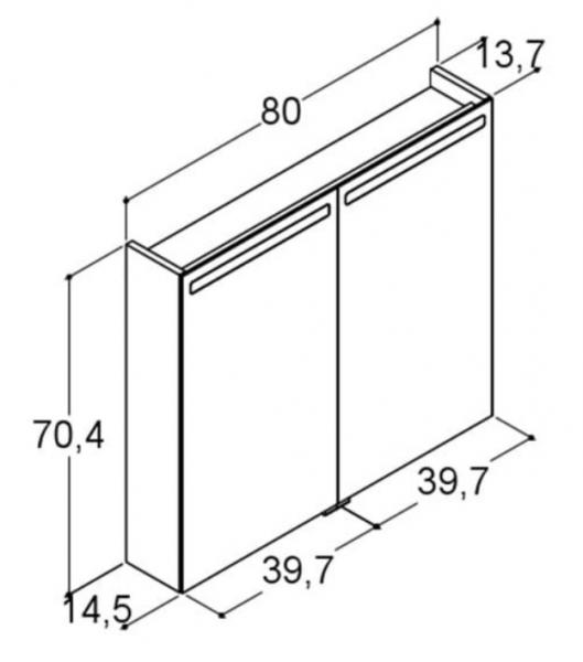 Dansani Mido+ Top spejlskab 80 - Grå mat Dansani Mido+ Top spejlskab 80 - Grå mat
