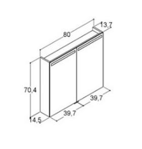 Dansani Mido+ Top spejlskab 80 - Hvid mat Dansani Mido+ Top spejlskab 80 - Hvid mat