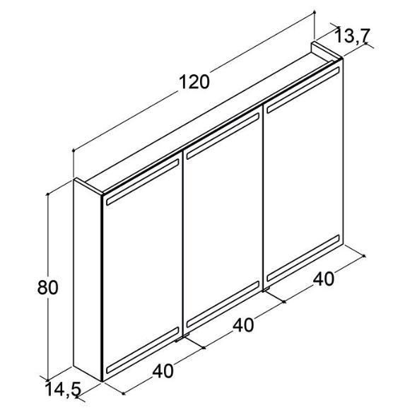 Dansani Level spejlskab 120 m/LED og lysstyring - Eg noir Dansani Level spejlskab 120 m/LED og lysstyring - Eg noir