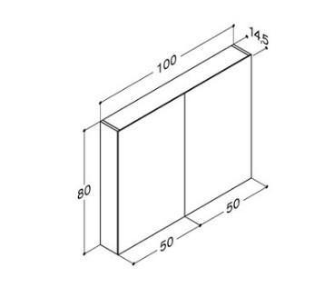 Dansani Style spejlskab 100 m/lysstyring og 2 låger - Hvid mat Dansani Style spejlskab 100 m/lysstyring og 2 låger - Hvid mat