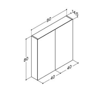 Dansani Style spejlskab 80 m/lysstyring - Hvid mat Dansani Style spejlskab 80 m/lysstyring - Hvid mat