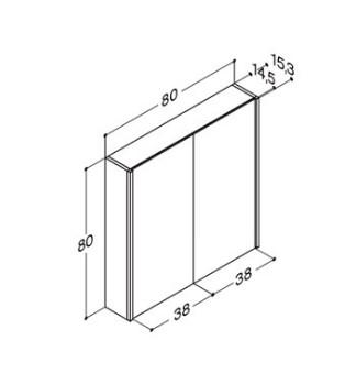 Dansani Ambi spejlskab 80 m/lodret lys og lysstyring - Hvid mat Dansani Ambi spejlskab 80 m/lodret lys og lysstyring - Hvid mat
