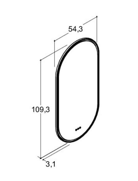 Dansani Hoop spejl m/lys og lysstyring 109 x 54 - Sort ramme Dansani Hoop spejl m/lys og lysstyring 109 x 54 - Sort ramme