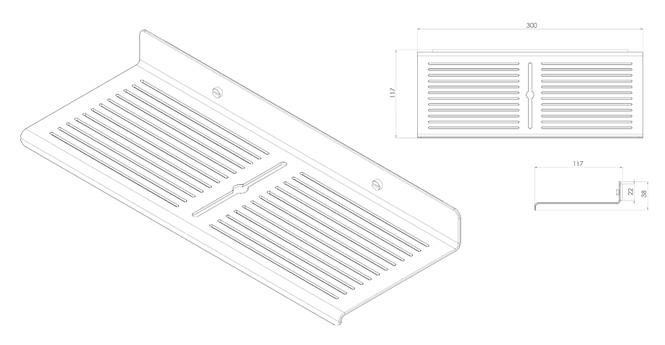 Toni Copenhagen brusehylde - Krom Toni Copenhagen brusehylde - Krom