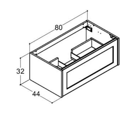Dansani Luna Classic 80 vaskeskab m/skuffe og rammefront - Valgfri farve Dansani Luna Classic 80 vaskeskab m/skuffe og rammefront - Valgfri farve