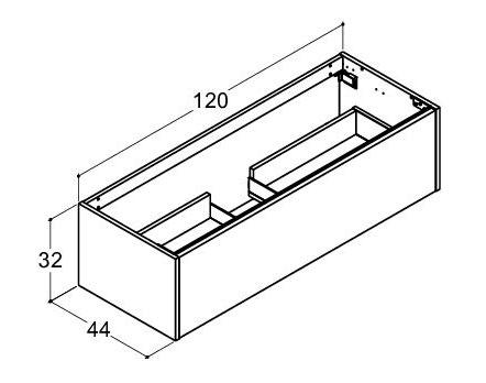 Dansani Luna Classic 120 vaskeskab m/skuffe - Valgfri farve