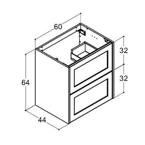 Dansani Luna Classic 60 vaskeskab m/skuffer og rammefront - Valgfri farve Dansani Luna Classic 60 vaskeskab m/skuffer og rammefront - Valgfri farve