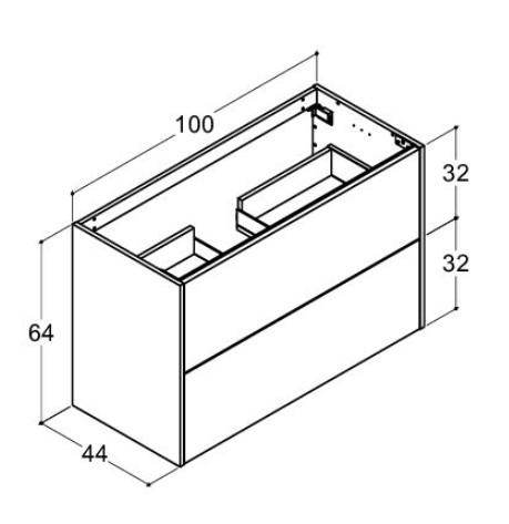 Dansani Luna Classic 100 vaskeskab m/skuffer - Valgfri farve Dansani Luna Classic 100 vaskeskab m/skuffer - Valgfri farve