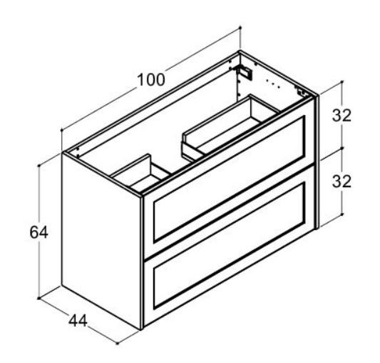 Dansani Luna Classic 100 vaskeskab m/skuffer og rammefront - Natur eg/valgfri farve Dansani Luna Classic 100 vaskeskab m/skuffer og rammefront - Natur eg/valgfri farve