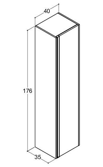 Dansani Luna Classic 40 højskab A m/låge og integreret greb - Venstrehængslet - Natur eg