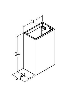 Dansani Luna Urban 40 mini vaskeskab m/låge - Højrehængslet - Valgfri farve