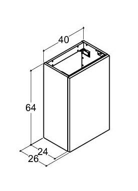Dansani Luna Urban 40x64 vaskeskab m/låge - Venstrehængslet - Hvid mat