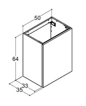 Dansani Luna Urban 50 mini vaskeskab m/låge - Højrehængslet - Hvid mat Dansani Luna Urban 50 mini vaskeskab m/låge - Højrehængslet - Hvid mat