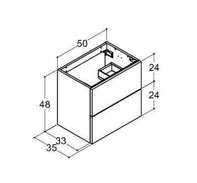 Dansani Luna vaskeskab 50x48 m/skuffer - Hvid mat Dansani Luna vaskeskab 50x48 m/skuffer - Hvid mat