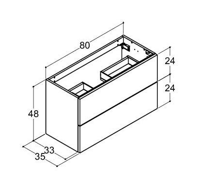Dansani Luna Urban Mini vaskeskab 80x48 m/skuffer - Hvid mat Dansani Luna Urban Mini vaskeskab 80x48 m/skuffer - Hvid mat