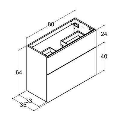 Dansani Luna Urban 80 mini møbelsæt m/Mini Minore vask og skuffer - Høj - Hvid mat
