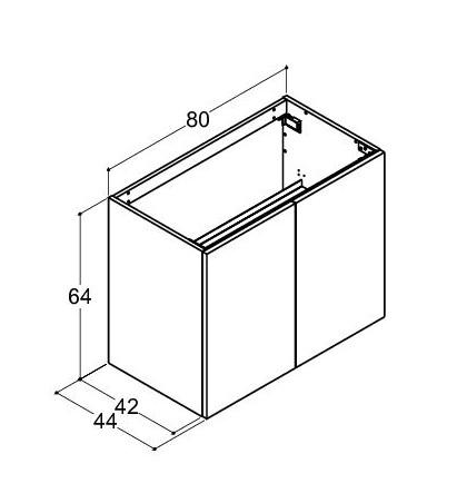 Dansani Luna vaskeskab 80x64 m/låger - Hvid mat Dansani Luna vaskeskab 80x64 m/låger - Hvid mat