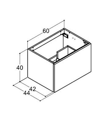 Dansani Luna vaskeskab 60x40 m/skuffe - Hvid mat