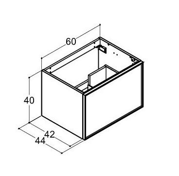 Dansani Luna Mini vaskeskab 60x40 m/skuffer - Hvid mat/sort ramme Dansani Luna Mini vaskeskab 60x40 m/skuffer - Hvid mat/sort ramme