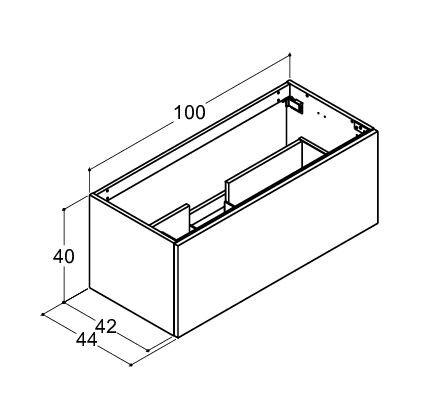 Dansani Luna Urban 100x40 vaskeskab m/skuffe - Mat hvid Dansani Luna Urban 100x40 vaskeskab m/skuffe - Mat hvid