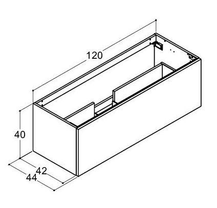 Dansani Luna Urban 120x40 vaskeskab m/skuffe - Brun eg Dansani Luna Urban 120x40 vaskeskab m/skuffe - Brun eg
