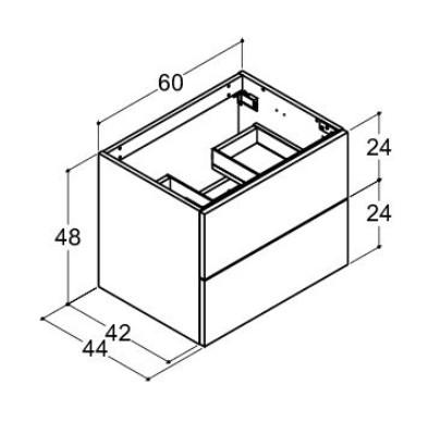 Dansani Luna Urban 60 møbelsæt m/Kantate vask og skuffer - Hvid mat