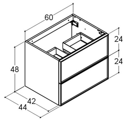Dansani Luna vaskeskab 60x48 m/skuffer - Valgfri farve/sort ramme Dansani Luna vaskeskab 60x48 m/skuffer - Valgfri farve/sort ramme